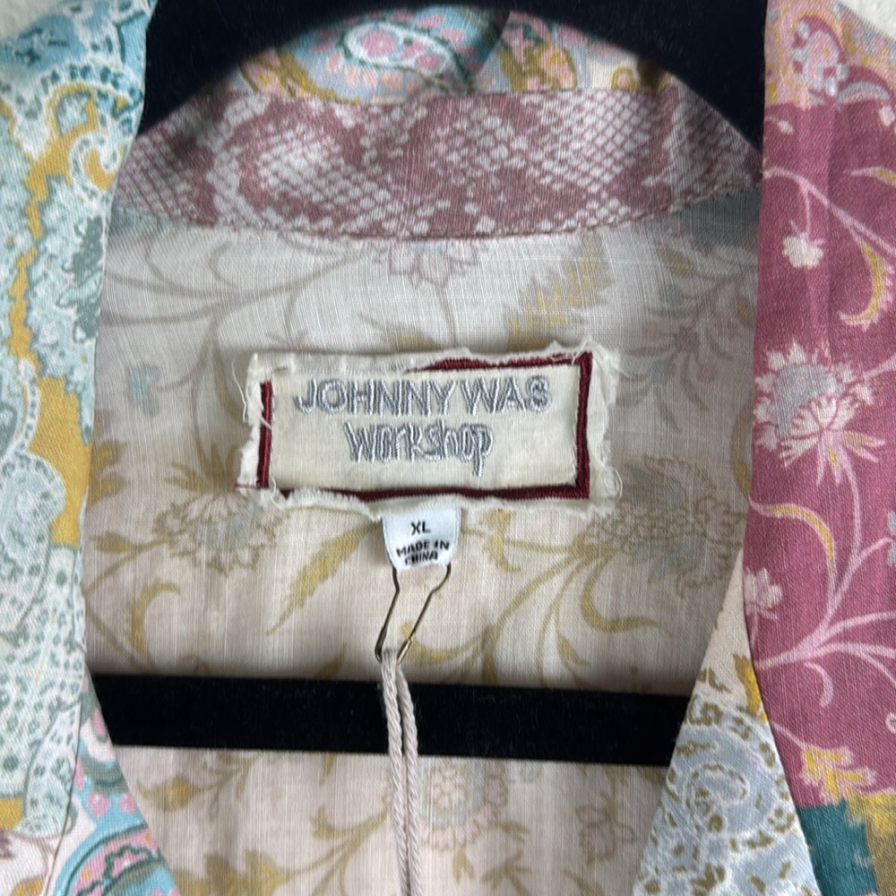 Johnny Was Marseille Garden Resort Shirt In Multi Print Size XL - Picture 5 of 6